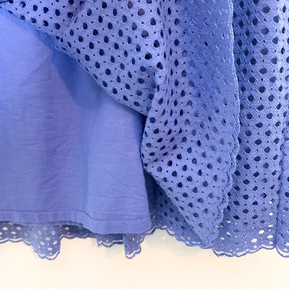 Lands End Periwinkle Purple Eyelet Mini Skirt 12 - Picture 7 of 9